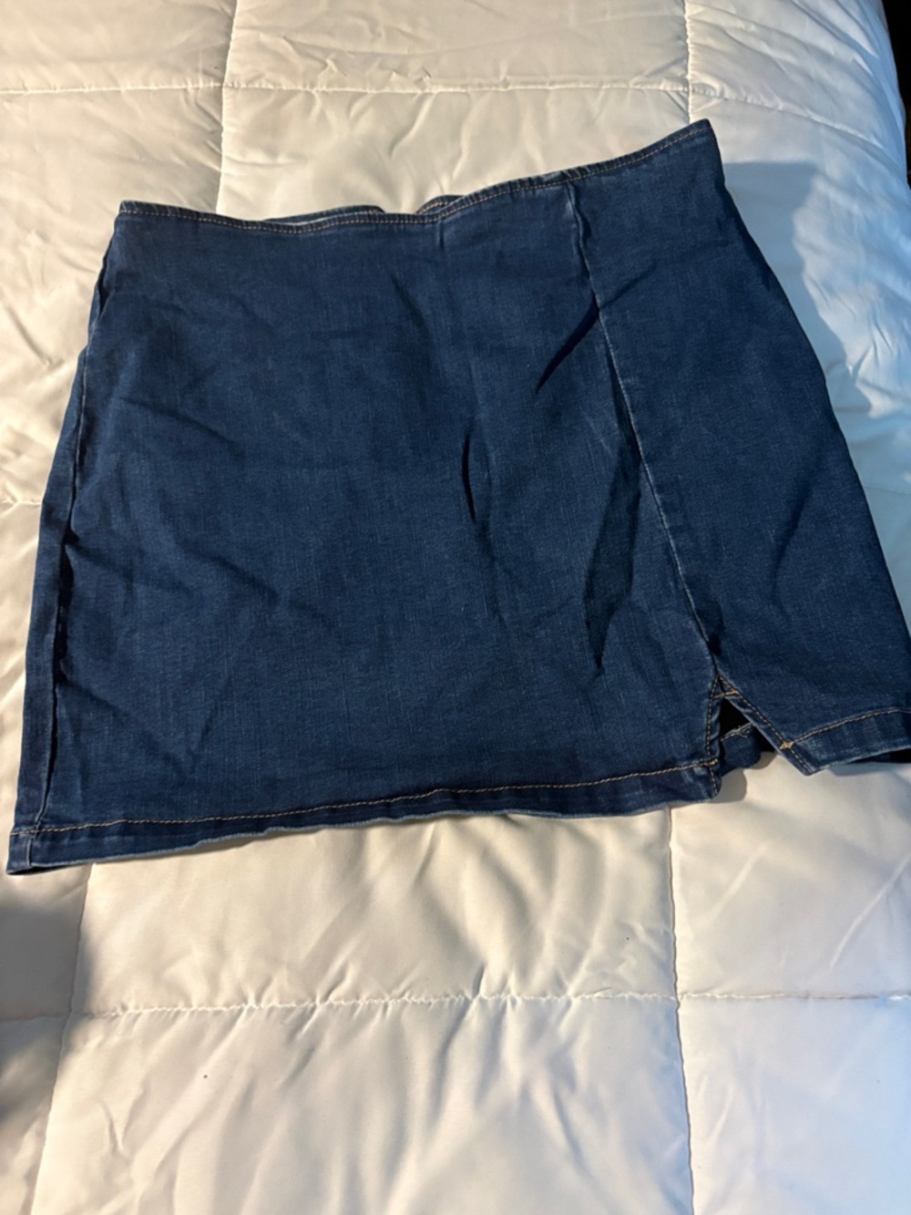 Dark Blue Denim Mini Skort